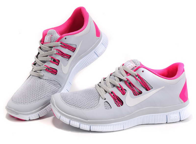 nike Free Run 5.0 V2 Womens  Running Shoes New Breathable Gray Pink (7)